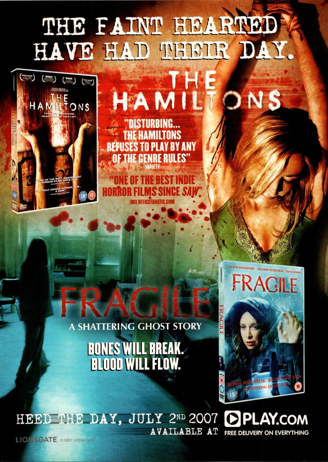 2007 • THE HAMILTONS • UK print ad • 8.5 X 12 • Horror Movie • RARE ADV ...