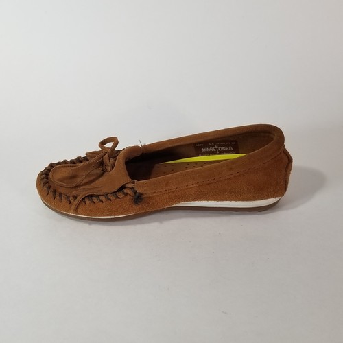 Minnetonka Kilty Plus Driving Mocs Shoes 4302 Womens 5.5 Cinnamon Brown Suede - Picture 5 of 10