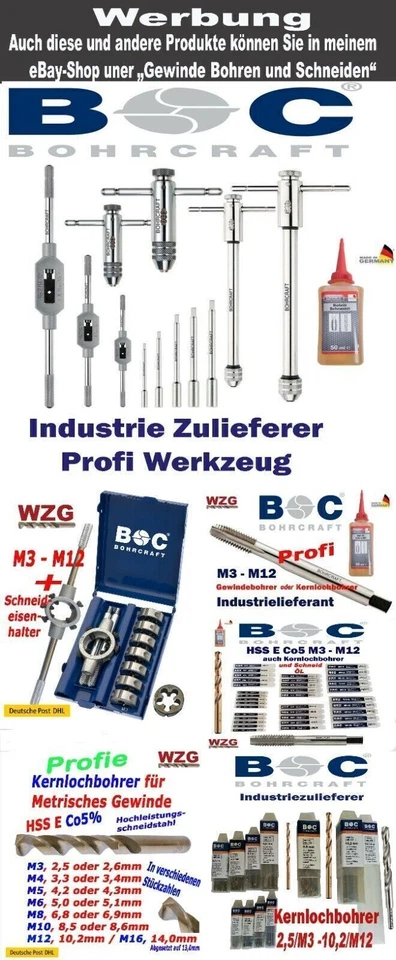 Metallbohrer Edelstahl Bohrer Cobalt Spiralbohrer HSS E Co5 /V2A  10er Pack BC - Bild 3 von 3