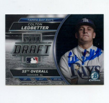 COLTON LEDBETTER SIGNED 2023 BOWMAN CHROME DRAFT NIGHT BASEBALL CARD AUTO