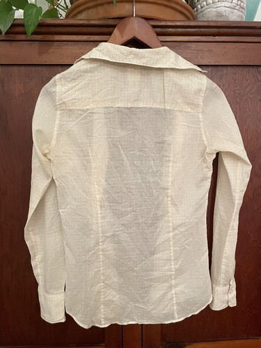 Vintage J.Crew Shirt Women's S / 0 Light Tan Long Sleeve 100% Cotton Button-Down - Bild 5 von 7