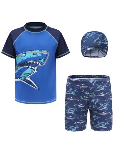 Kids Boys Swimwear Summer Rash Guard Outfits Swimsuit Diving Beachwear Party - Picture 16 of 46