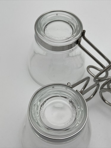 4 Bormioli Rocco Cappuccino Espresso Tempered Glass Cups Stainless Steel Handles - Picture 6 of 8