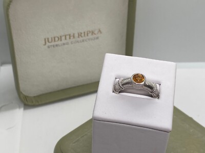 Designer Citrine Gemstone Ring by Judith Ripka in Sterling, Size