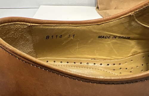 Men’s Size 11 Magnnanni Split Toe Oxford Dress Shoes, Tan Leather, Spain - Picture 10 of 15
