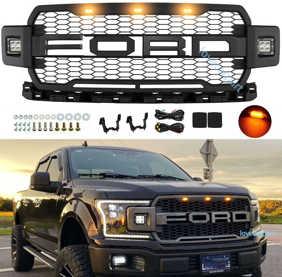 For Ford F150 Bumper Grill 2018 2019 2020 Raptor Style Front Mesh