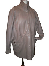 Vintage Noble Retro Soft Real Leather Coat Fits Uk 10/12/ Made In England