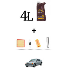 HOFFCAR Kit tagliando 4 FILTRI e 4L OLIO per Bmw serie 3 (E46) 318 i 87kw dal 19
