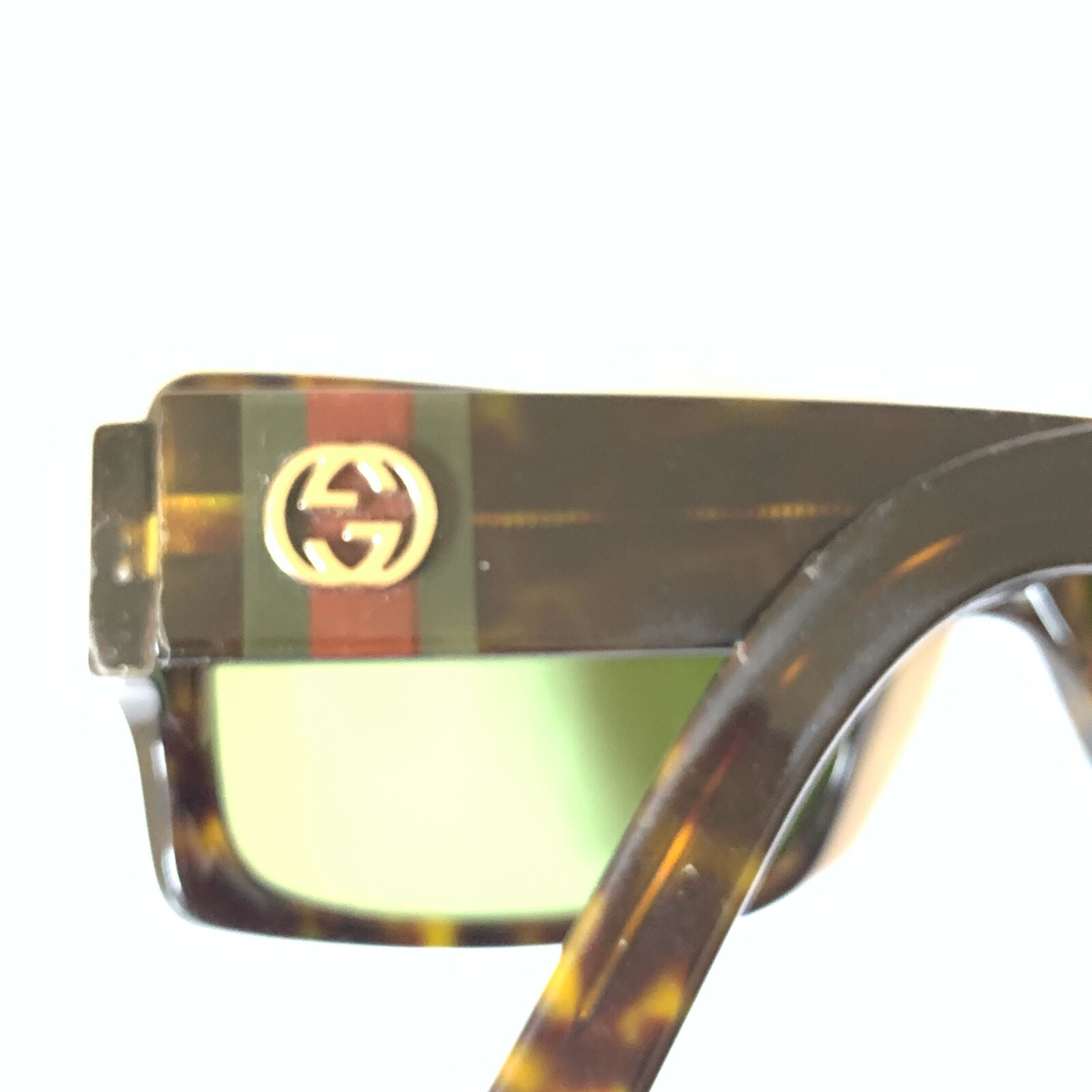 Vtg Gucci Vintage Sunglasses GG 2563/S Tortoise Shell Green Lenses Made