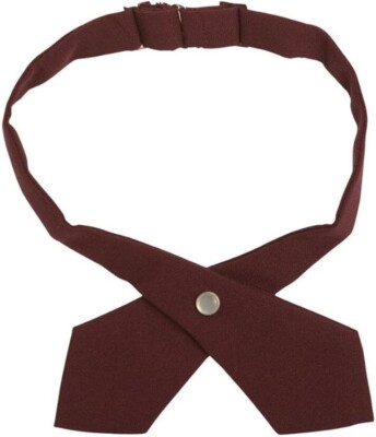 French Toast Girls' School Uniform Adjustable Cross Tie Solid, Burgundy One Size