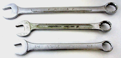 Combination Wrench Lot / Stanley,Stahlwille & Jet 3/4'', 1'' & 3/4-13 / See Descri