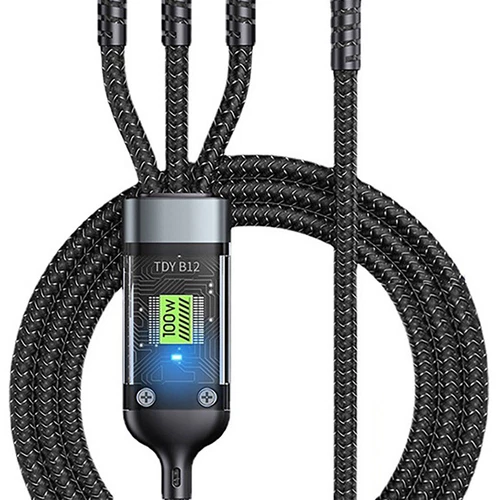 Cavo di Ricarica Super Veloce 3 in 1 Luminoso Trasparente, Cavo USB Ricarica Rapida - Foto 8 di 21