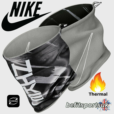 NIKE SNOOD HALSWÄRMER WENDBAR FLEECE GAMASCHENSCHAL GESICHT RÖHREN BUFF SCHWARZ