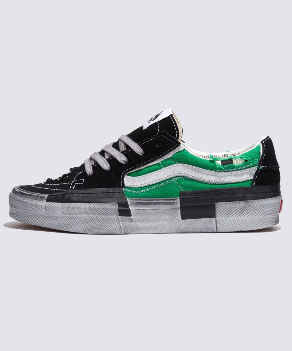 【VANS】★人氣★スケートローリコンストラクトスSTRESSED CHECK Vans Stressed Check Reconstruct SK8-Low Skate Sneakers Green
