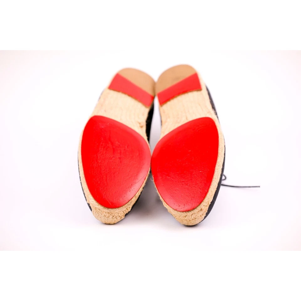 Christian Louboutin Hombre Tenis de Lona Negro Alpargata Tejido Zapatos Talla 42 Foto 3 de 4