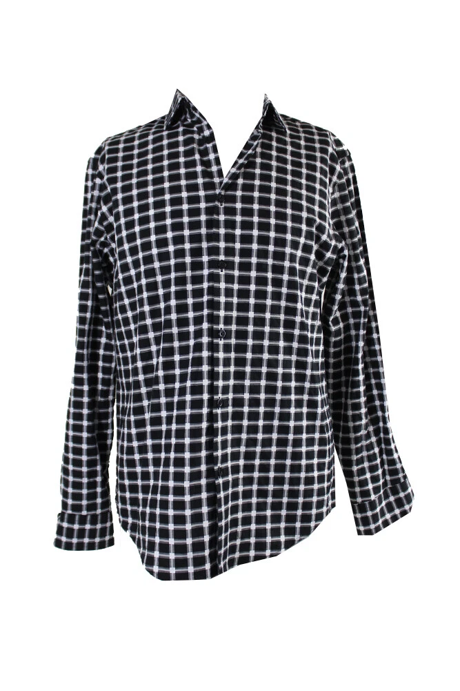 Chemise habillée pour hommes treillis col classique bleu rouge