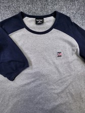 Polo Jeans Co Ralph Lauren Mens Medium Short Sleeve Gray & Blue USA Made T-Shirt