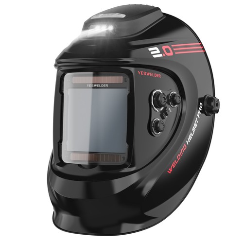 YESWELDER Automatische Verdunkelung Schweißhelm Lüfter Licht 1/1/1 Farbe Solarbetrieben