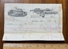 1895 graphic billhead Collins Mfg Co factory road wagons Jackson MI