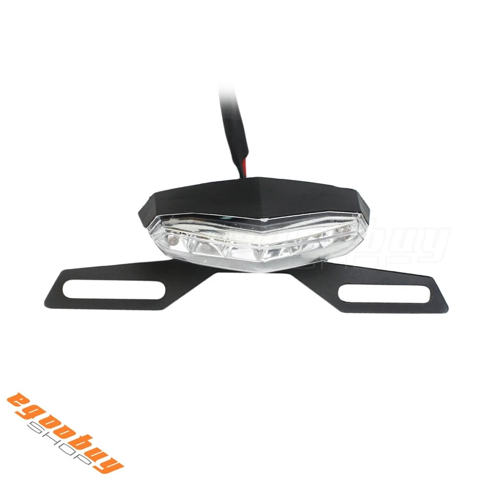 Dirt Bike Dual Sport Motorcycle LED Brake Tail Light Mount License Plate Bracket - Imagem 2 de 4