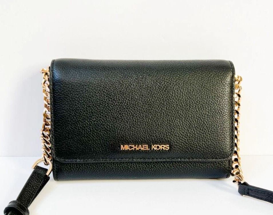 MICHAEL KORS JET SET TRAVEL LG PHONE CROSSBODY PEBBLED LEATHER BAG