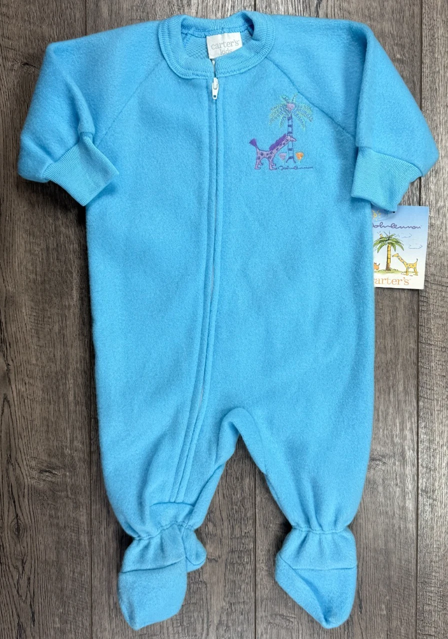 Baby Boy Clothes New Vintage Carter's 0-6 Month John Lennon Fleece Footed Outfit