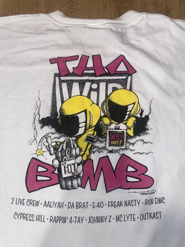 WILD 107.7 Tha Bomb Concert Radio T-Shirt Rap H 1990s vintage concert t-shirt, vintage, single stitch, B+ condition
