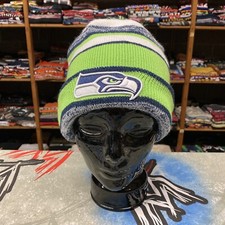 Seattle Seahawks Football Adult Cold Weather Home Stripe Beanie Stocking Cap Hat
