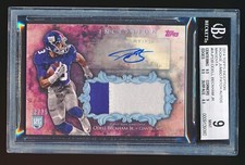 Odell Beckham Jr. 2014 Topps Inception Magenta Auto Jersey RC #9/25 BGS 9