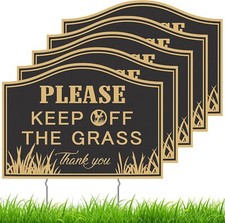 5 Pcs Keep off the Grass Signs with Stakes 14 x 10 Inch Please Stay off Grass...