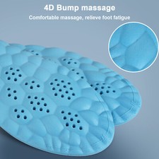 2 Pairs 3D Massage Insoles Shock Absorption Plantar Fasciitis Pain Relief