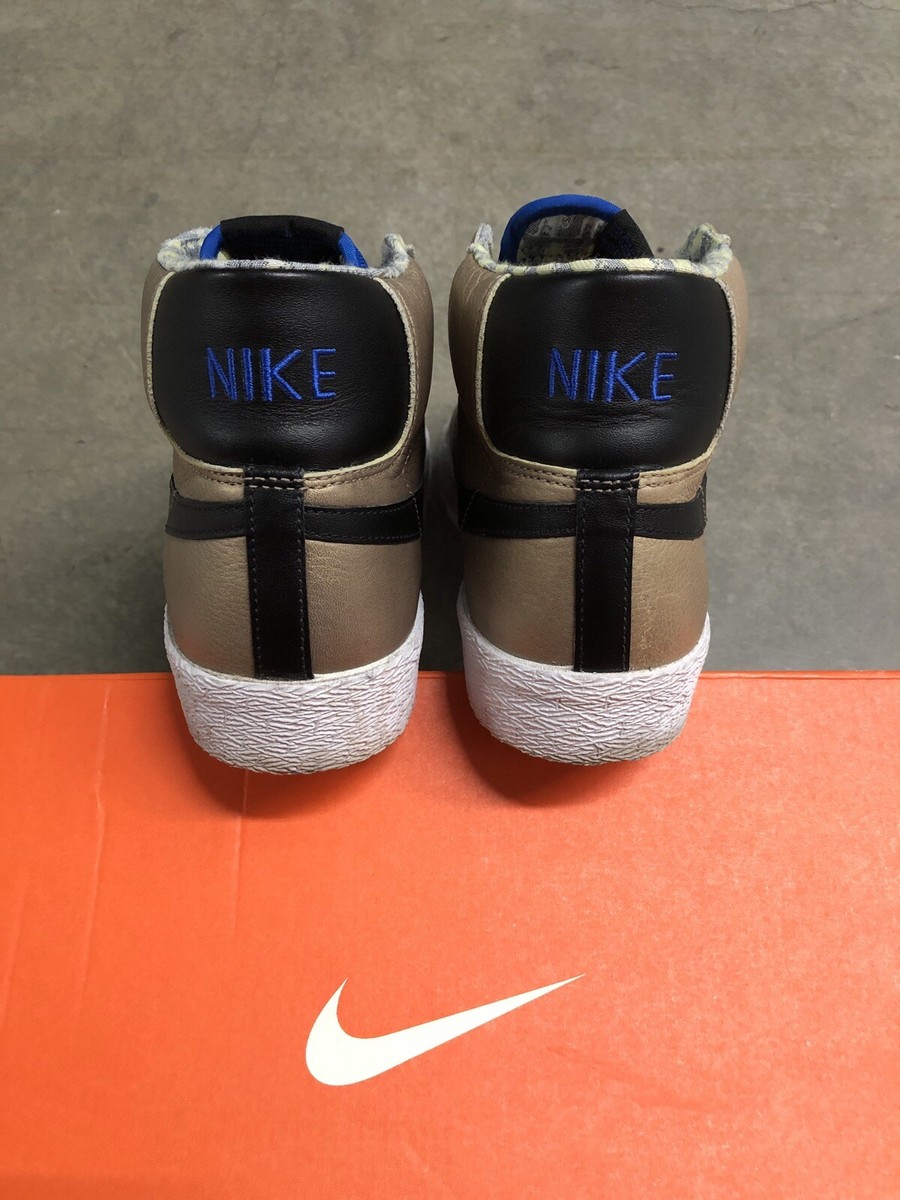 2007 Nike Blazer High Premium Gold-Black-Royal Men's 9 US Lightly