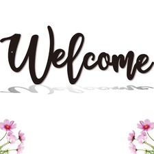 Welcome Metal Sign, Welcome Wall Decor,Welcome Signs Wall 12 inches Black