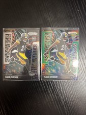 2025 Panini Prizm - 2 Fireworks Kaleb Johnson (base and green prizm) #4 (RC)