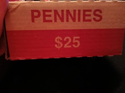 Unopened $25 Penny Box Bank Sealed Rolls/Box Unsearched PENNIES COINS