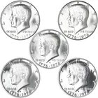 1976 P D S S Silver & Clad Proof and BU Kennedy Half Dollar Year Set 5 Coin Set
