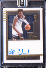 2020 Anthony Edwards Panini One and One Rookie Autographs Gold Black Box 1/1