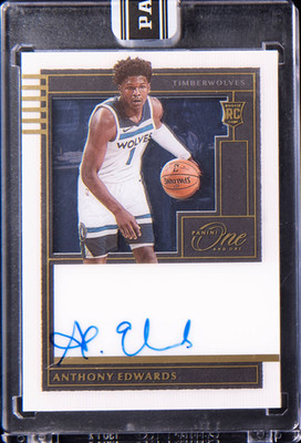 2020 Anthony Edwards Panini One and One Rookie Autographs Gold Black Box 1/1