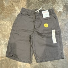 Cat  Jack Boys Gray Casual Cotton Shorts L 12-14 Drawstring Pockets