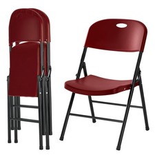 2-Pack Heavy Duty Plastic Folding Chair 450 lbs Capacity Foldable Chairs for
