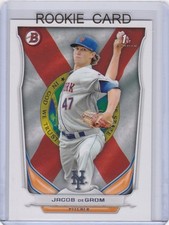 JACOB DeGROM ROOKIE CARD 2014 Bowman Prospects New York Mets HOMETOWN VERSION RC. rookie card picture