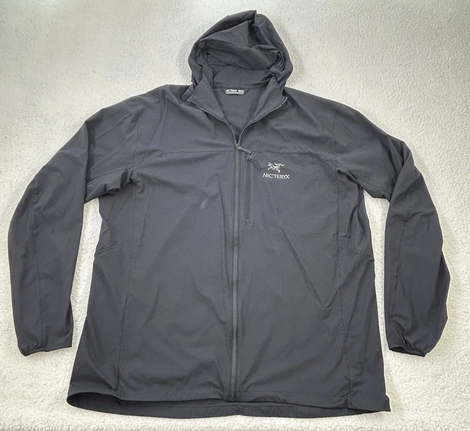 Arcteryx Squamish Hoody Mens Sz XXL Black Hooded Lightweight Windbreaker Hike