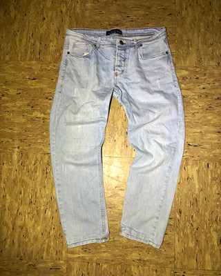 Levi's Herren Jeans Gr. M L32 Grau helle Waschung Gerades Bein Denim