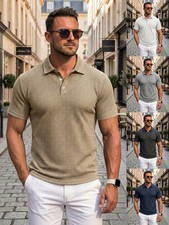 Men's Polo Shirt Casual Short Sleeve Golf Shirt Summer Vacation Beach Shirts