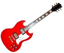 Akon Signed Autographed Red Guitar