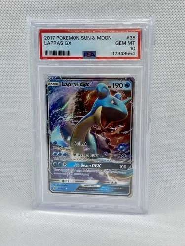 2017 POKEMON SUN & MOON #35 LAPRAS GX PSA 10