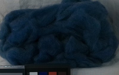 variegated indigo blue romney wool roving  spin felting fiber arts knit crochet