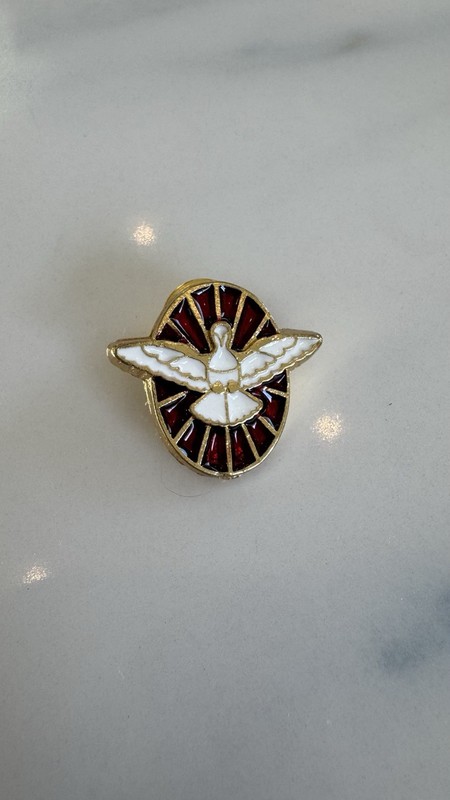 Catholic Holy Spirit Lapel Pin Gold Color