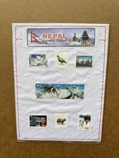 Nepal 1990s Stamp Collection on Dealer Card +Mount Everest Topical +Mountaineers