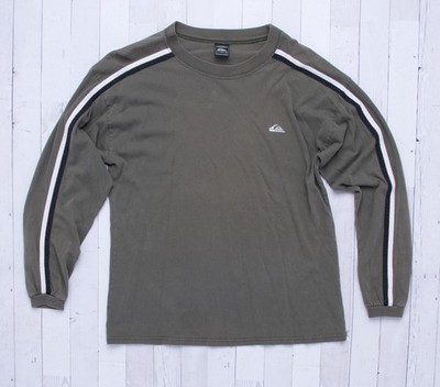 Vintage Quicksilver Long Sleeve Striped Embroidered Surf Skate T Shirt Large